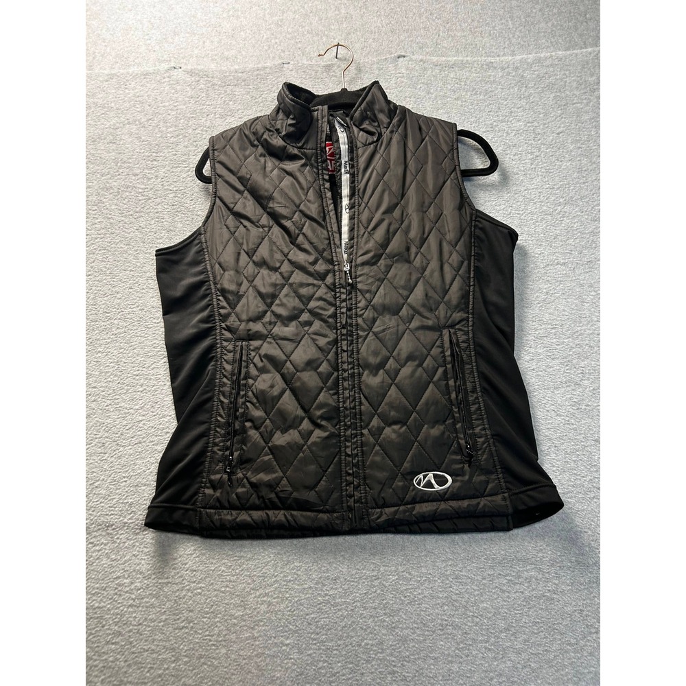 Quilted Vest Womens Medium Black Insulated Full Zip Outdoor Ski Marker Jacket